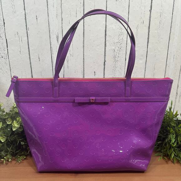 Kate Spade Sophie Camellia Street Purple Tote Bag - Picture 1 of 9